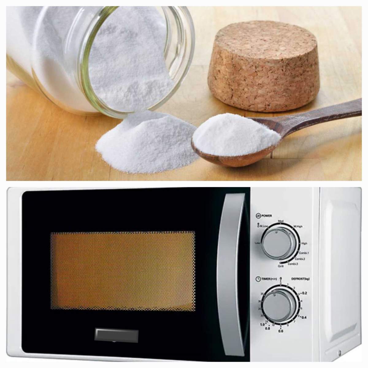 Bicarbonat de sodiu pentru curățarea cuptorului cu microunde. Un truc ieftin, util și ușor