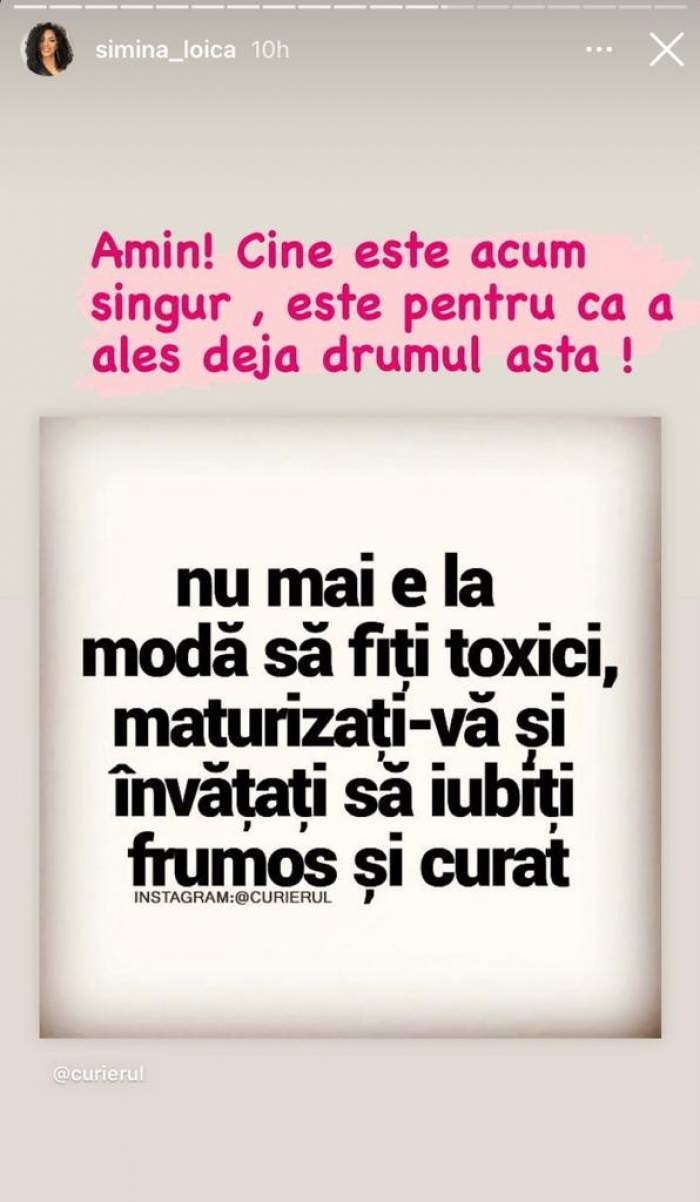 Simina Loica și Alexandru Bobicioiu s-au despărțit?! Gestul făcut de cei doi: "Nu mai e la modă să fiți toxici…”