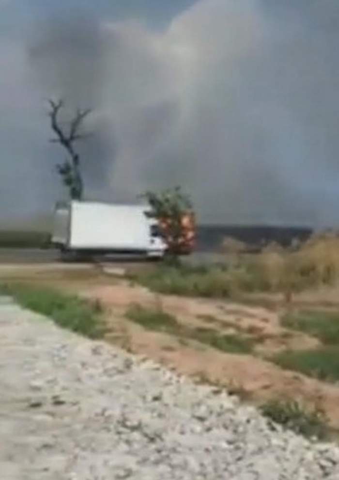 Incendiu violent de vegetație în apropiere de București. Au ars mai bine de 30.000 de metri pătrați
