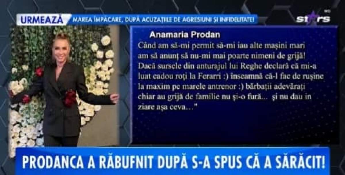 Reacția Anamariei Prodan după ce Laurențiu Reghecampf a spus că i-a cerut bani: „Ce să fac, sunt săracă!”
