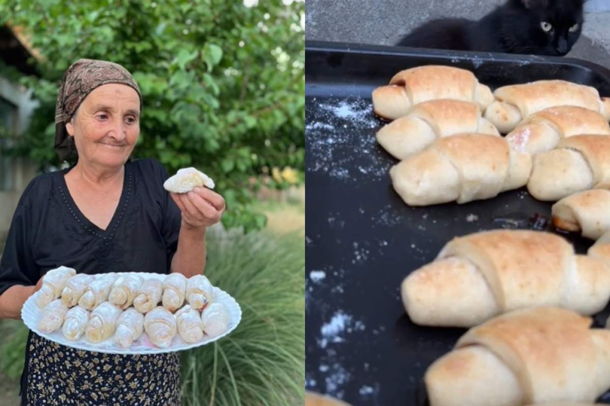 Rețetă de cornulețe cu gem de pe TikTok. Bunica Gherghina prezintă modul de preparare / VIDEO