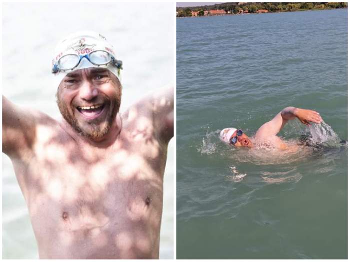 Avram Iancu, după competiție și în timpul înotului