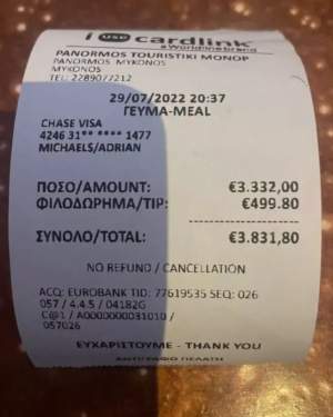 Un turist român a plătit o notă de plată de câteva mii de euro în Grecia: „Nu zicea nimeni ca e foarte scump!”