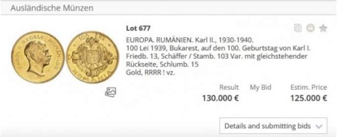 Moneda românească cu o valoare de 130.000 de euro. De ce e atât de scumpă