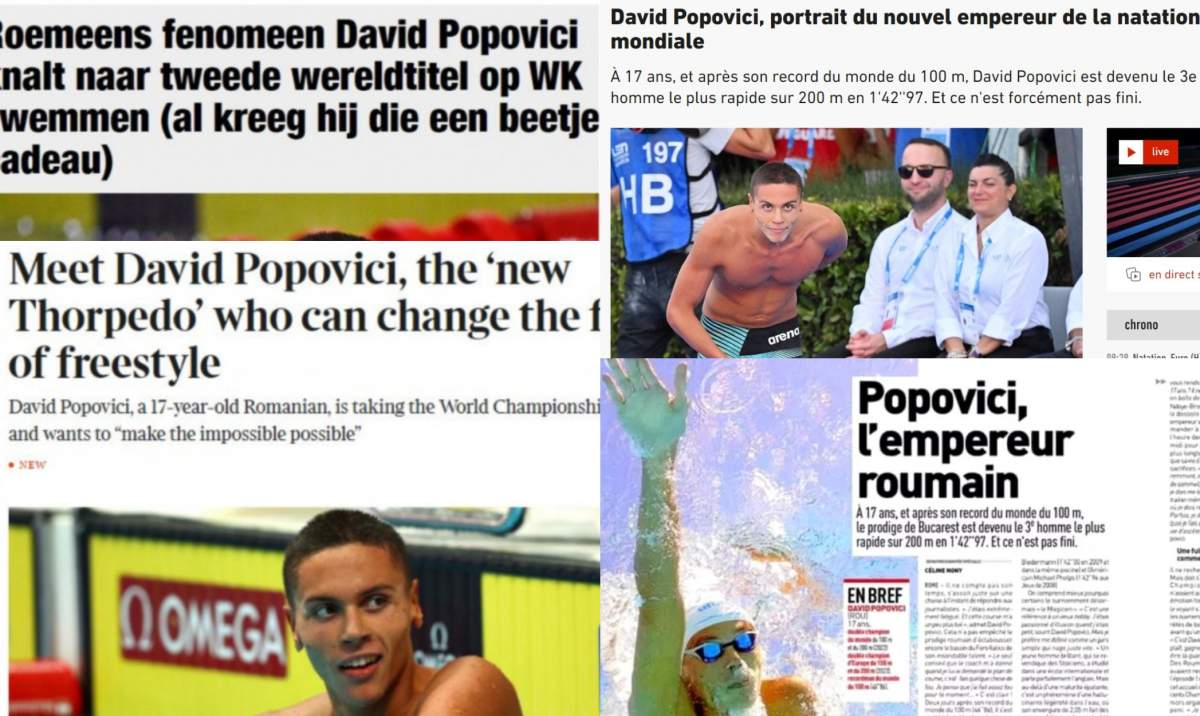 Cum a fost elogiat David Popovici de presa internațională: "Noul împărat al înotului mondial"