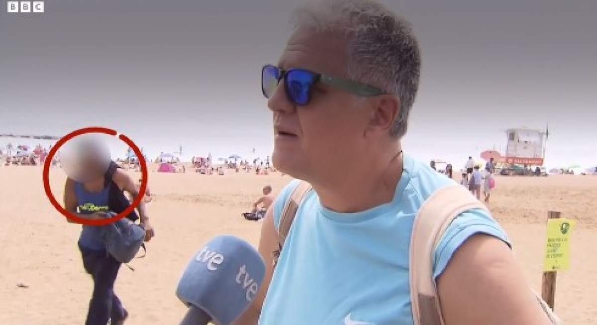 momentul în care hoțul a furat geanta