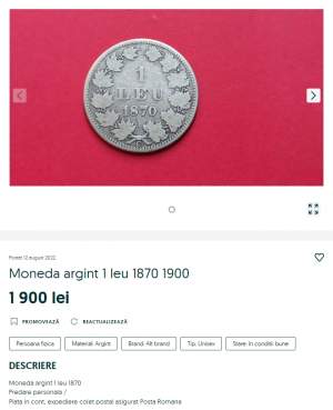 Prima monedă de 1 leu apărută în România se vinde cu un preț frumos pe OLX. Cum arată și cât de scumpă e / FOTO