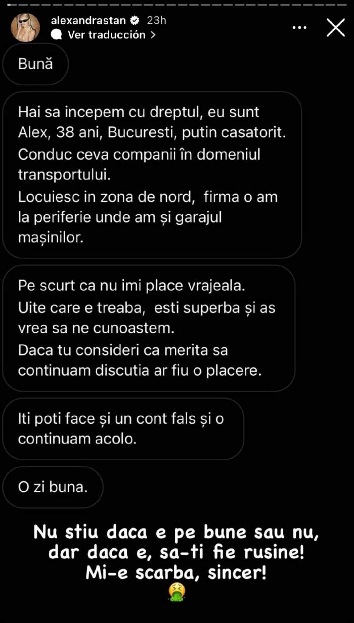 Alexandra Stan și-a ieșit din fire pe internet. Un bărbat căsătorit i-a propus să fie amanta lui: „Să-ți fie rușine!” / FOTO