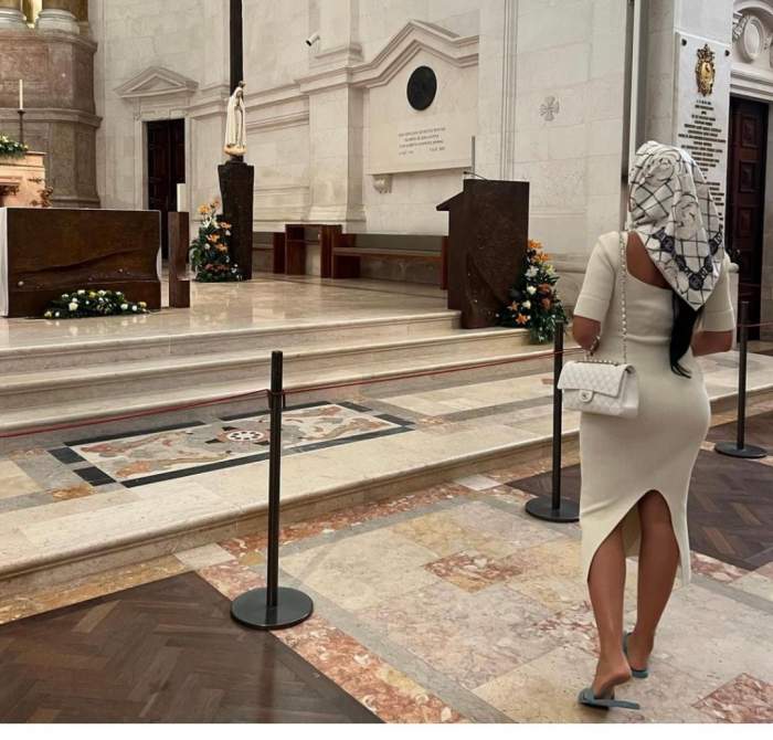 Georgina Rodriguez, criticată pentru ținuta purtată la vizita Sanctuarului din Fatima. Cum s-a fotografiat iubita lui Cristiano Ronaldo / FOTO