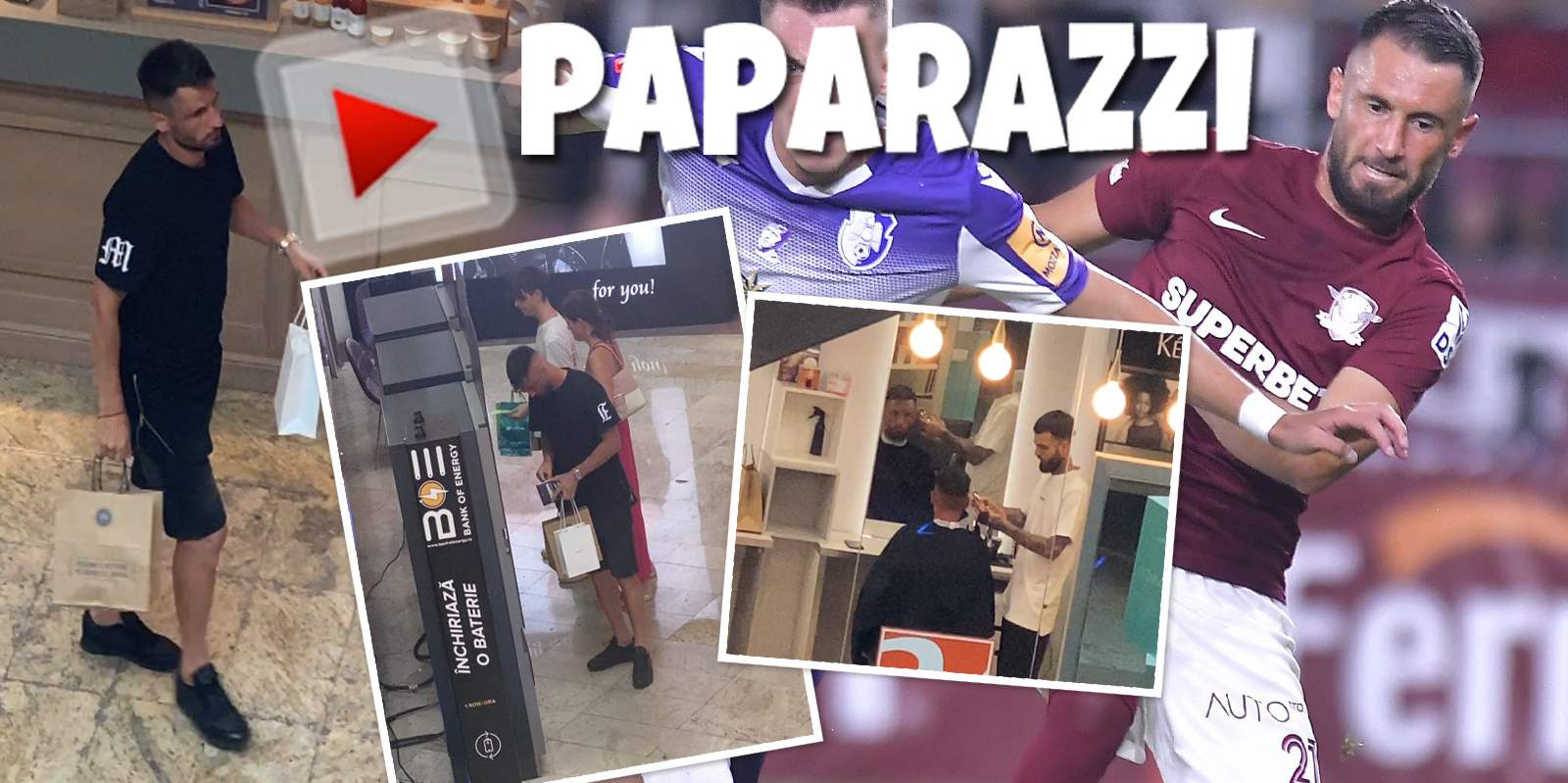 Cum se pregătește Dragoș Grigore înaintea unui meci important. Fotbalistul de la Rapid, surprins la plimbare în mall / PAPARAZZI