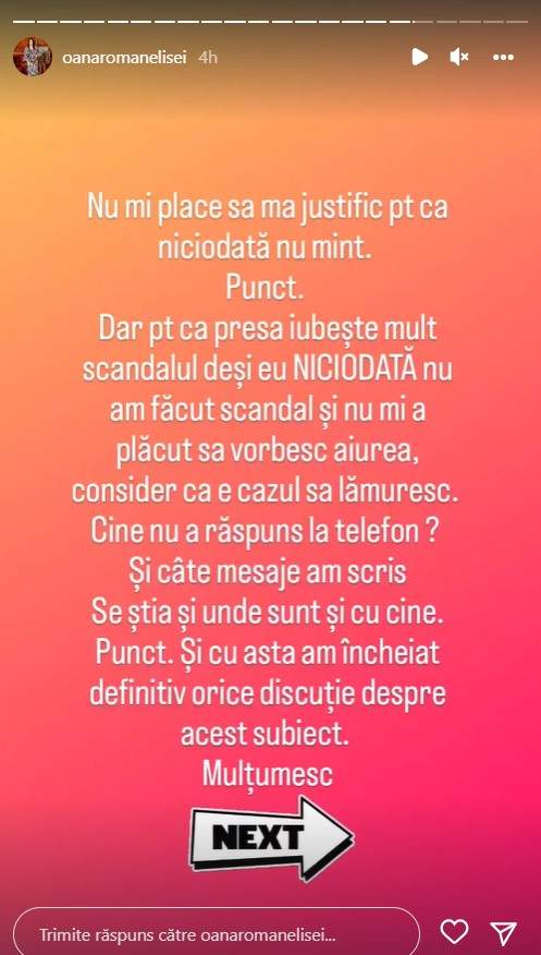 Reacția Oanei Roman după ce Marius Elisei a acuzat-o că l-a lăsat în stradă, alături de fiica lor: „Am încheiat definitiv orice discuție”