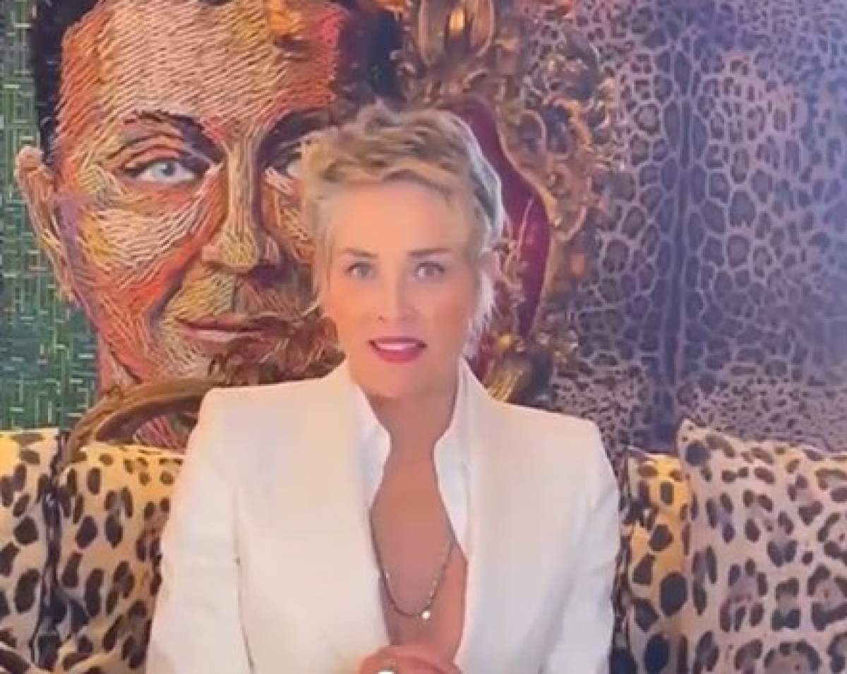 Sharon Stone, în alb