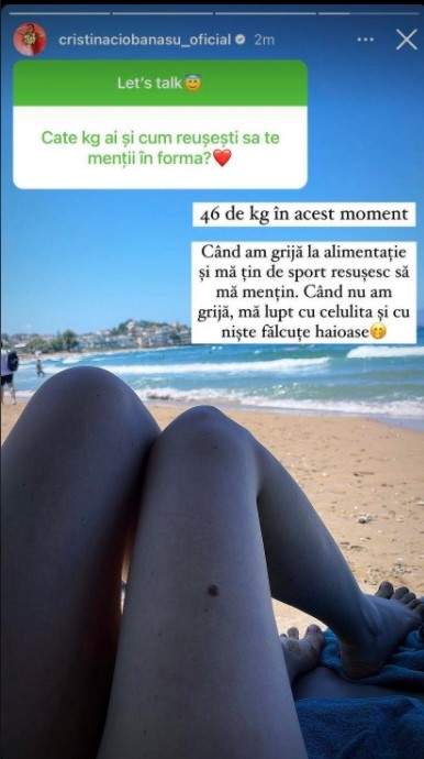 Câte kilograme are și cum se menține în formă Cristina Ciobănașu. Actrița a dat detalii fanilor: “Mă lupt cu…” / FOTO