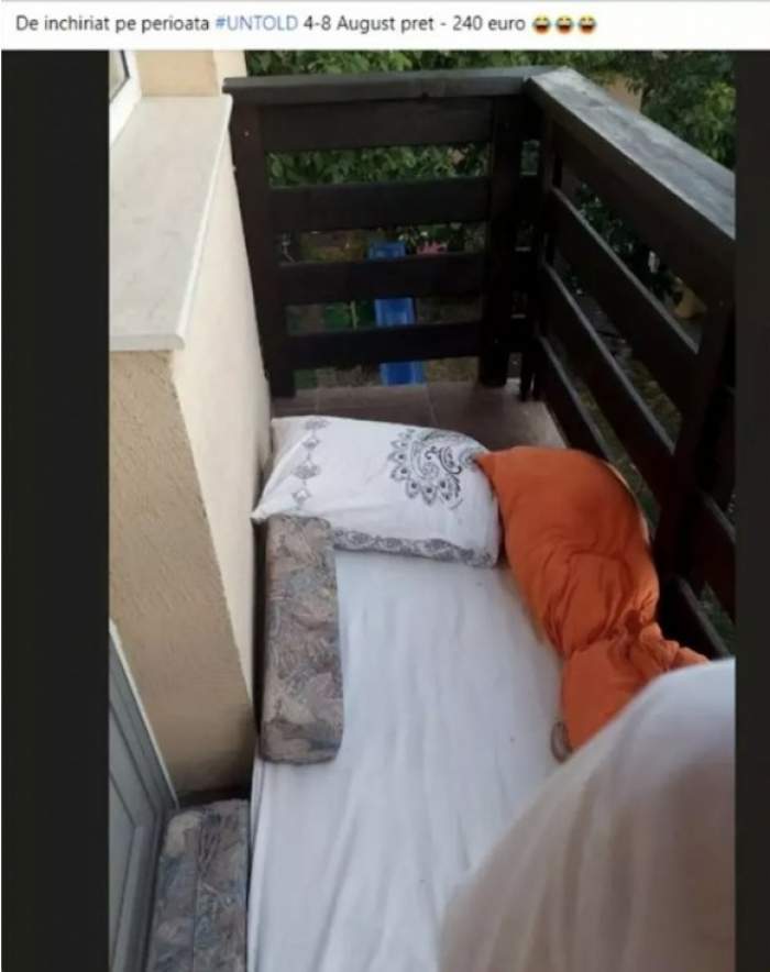 Balconul unui apartament din Cluj, scos spre închiriere pentru UNTOLD. Imaginile au devenit virale: „Aici cred că și-a petrecut Robin Hood ultimele clipe” / FOTO
