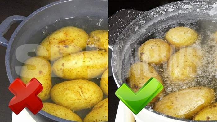 Cartofi fierți în doar 5 minute cu ajutorul scobitorilor