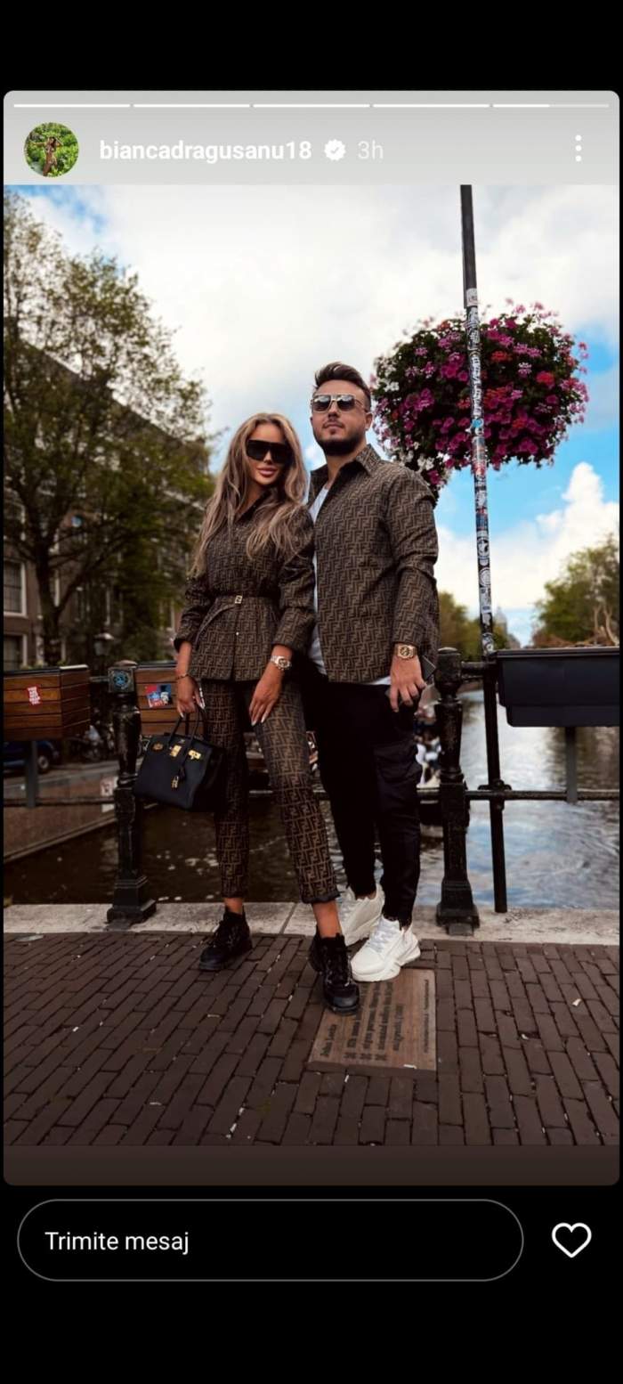 Bianca Drăgușanu și Gabi Bădălău, ipostază romantică în Amsterdam. Cum s-au fotografiat cei doi / FOTO