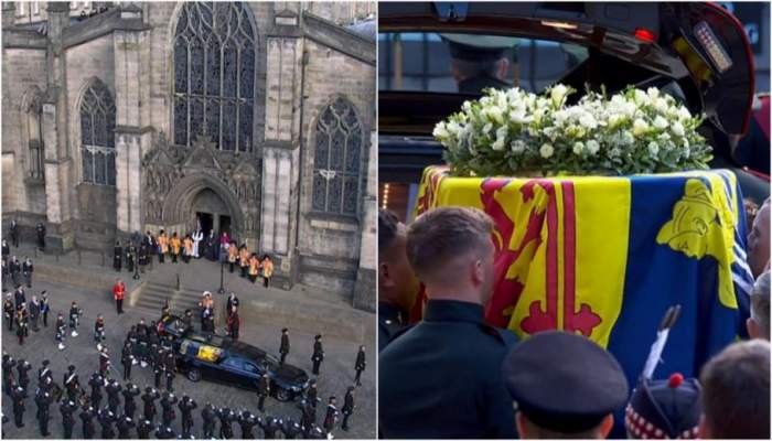 Cortegiul funerar al Reginei Elisabeta a ajuns la Catedrala St. Giles. Sicriul va rămâne aici 24 de ore