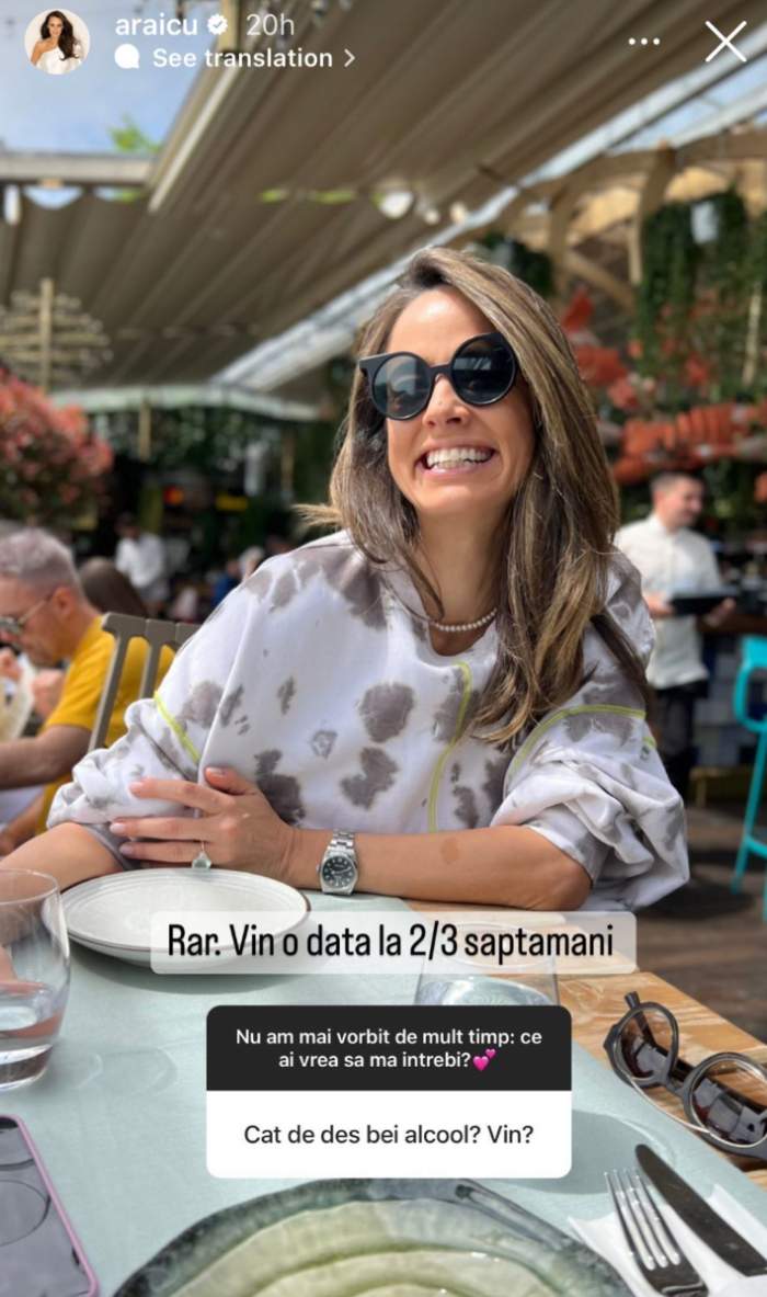 Andreea Raicu a răspuns la o întrebare neașteptată: “Cât de des bei alcool? Vin?“