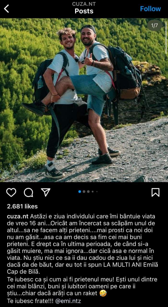 Emi de la Te cunosc de undeva își sărbătorește ziua de naștere. Ce mesaj emoționant i-a transmis Cuza: „Îmi bântuie viața de vreo 16 ani”