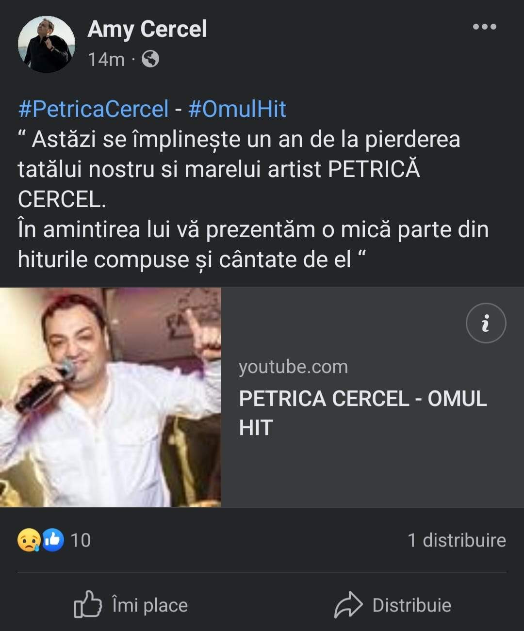 Fiii lui Petrică Cercel, gest emoționant la un an de la moartea manelistului: „În amintirea lui!” / FOTO