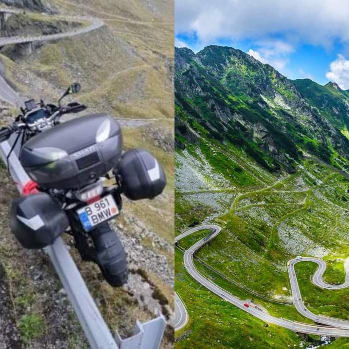 Turist american, suspendat cu motocicleta pe Transfăgărășan. Imaginile au devenit virale / FOTO