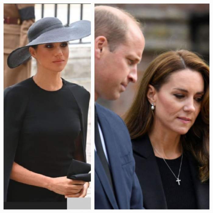 Ce ținută poartă Kate Middleton la înmormântarea Reginei Elisabeta. Soția Prințului William are un colier care i-a aparținut suveranei / FOTO