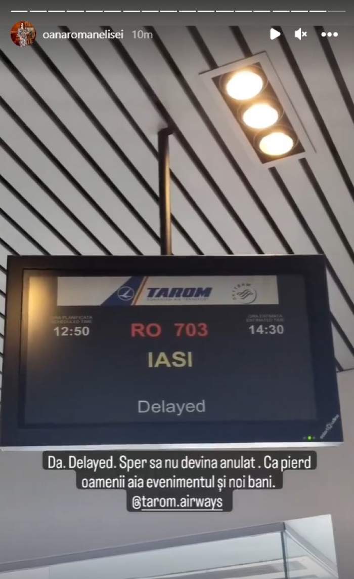 Reacția Oanei Roman după a fost anunțată că zborul ei are întârziere de două ore: „Pierd oamenii ăia evenimentul și noi banii”