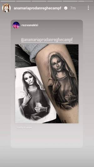 O tânără din Craiova și-a tatuat chipul Anamariei Prodan pe picior. Impresara, impresionată de gest / FOTO