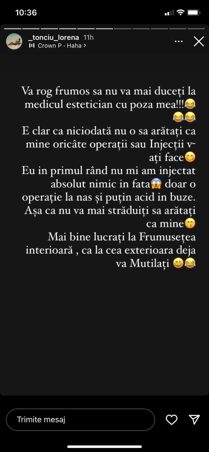 Lorena Tonciu, mesaj acid pe rețelele de socializare. Sora Andreei Tonciu a răbufnit: “Nu o să arătați niciodată ca mine” / FOTO
