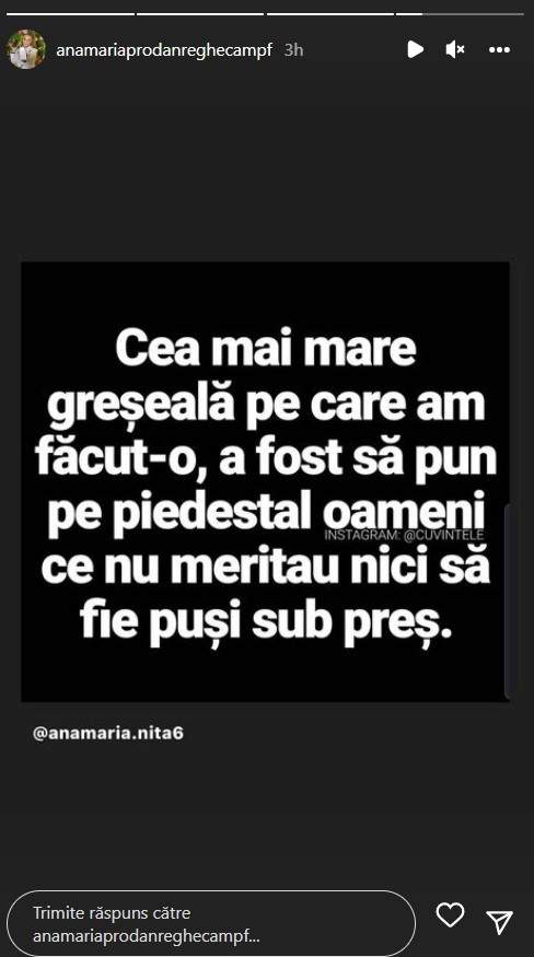 Anamaria Prodan, mesaj dur după ce Laurențiu Reghecampf a publicat o nouă poză cu iubita: „Oameni ce nu meritau nici să fie puși sub preș”