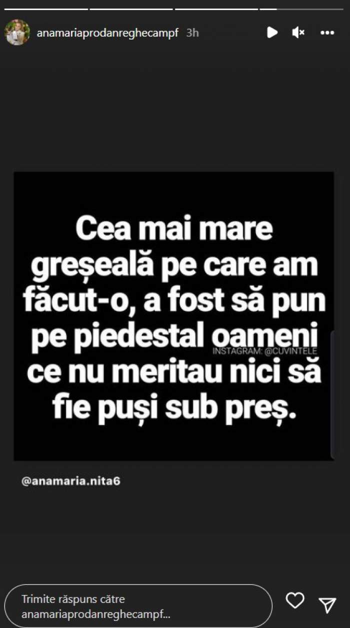 Anamaria Prodan, mesaj dur după ce Laurențiu Reghecampf a publicat o nouă poză cu iubita: „Oameni ce nu meritau nici să fie puși sub preș”