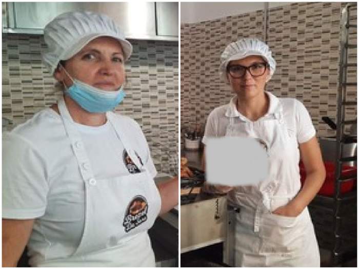 Romanian women making bagels in Italy