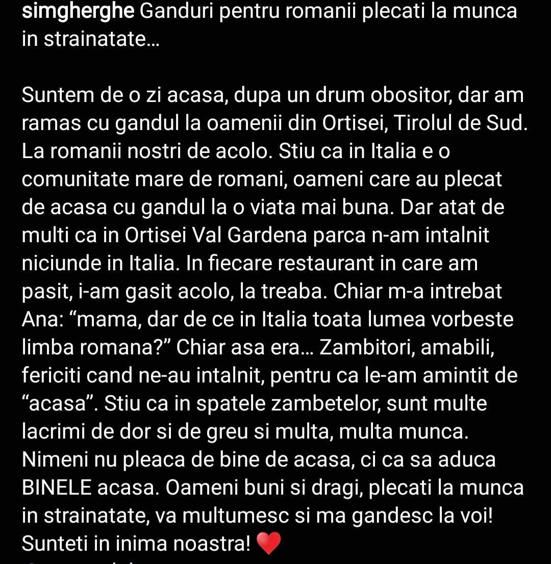 Simona Gherghe, mesaj emoționant pentru românii plecați în străinătate. Ce a transmis prezentatoarea TV: „Am rămas cu gândul...” / FOTO