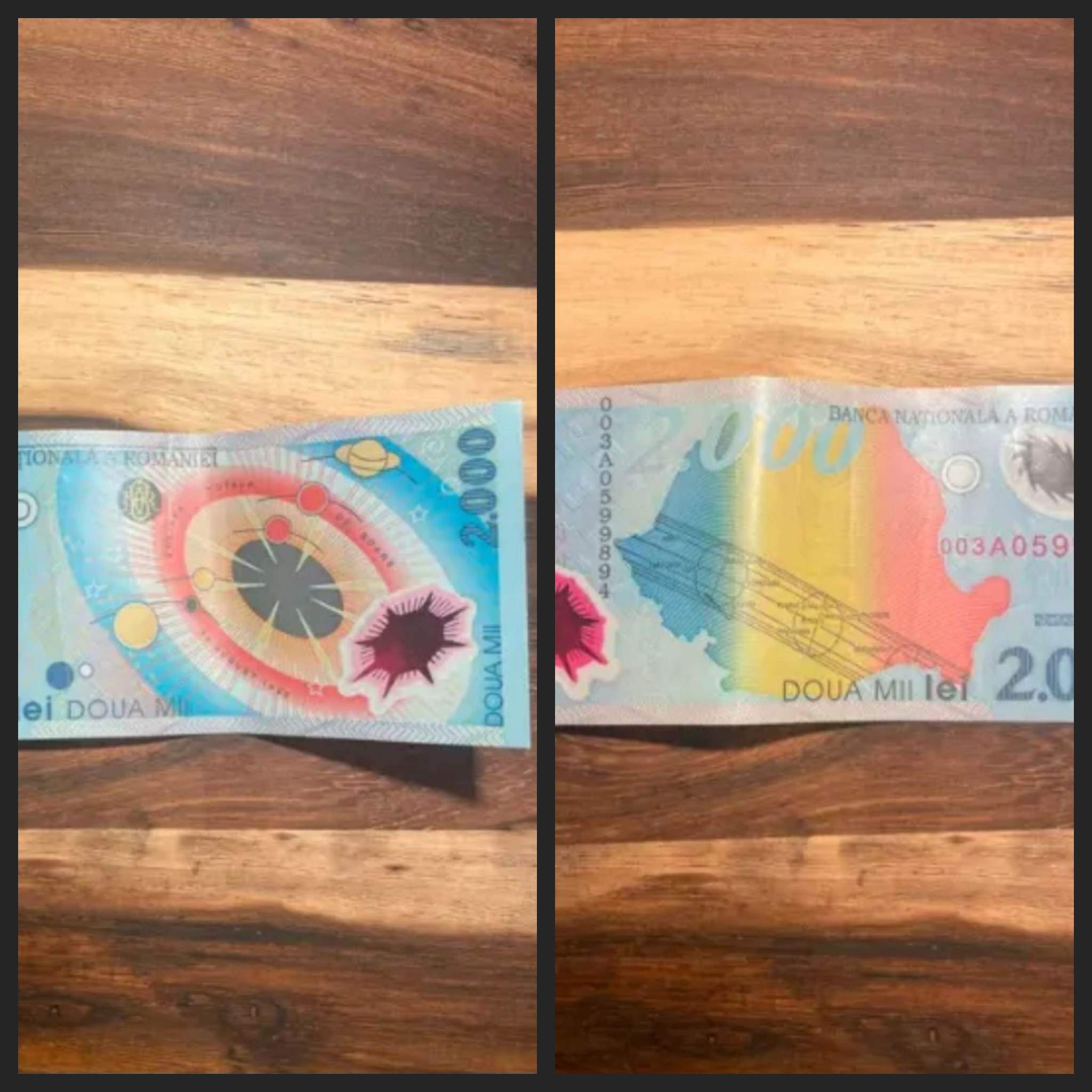 Bancnotă de 2000 lei cu eclipsă