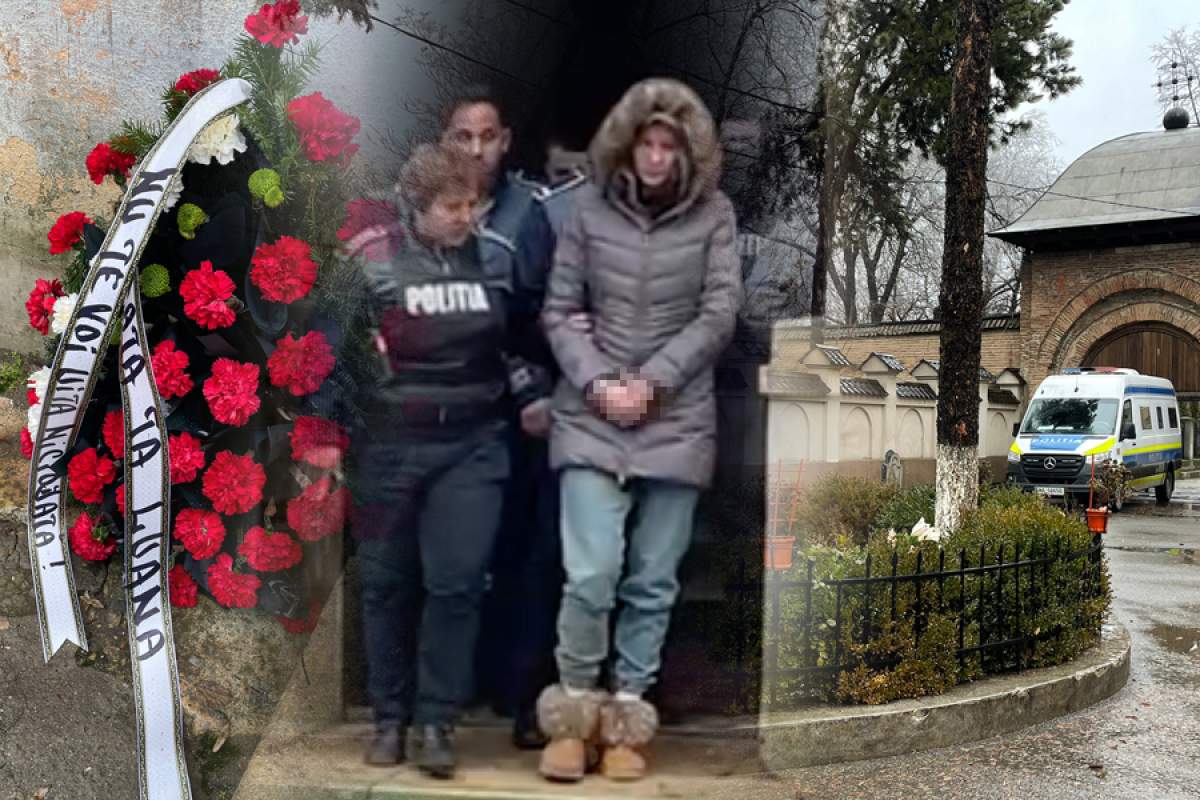 EXCLUSIV. Imagini cu polițista fraților Tate, la înmormântare. De la cine și-a luat adio încătușată / VIDEO