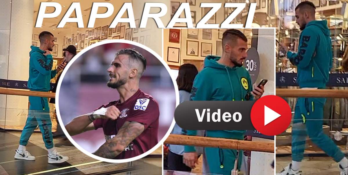 Cum se relaxează Marko Dugandzic, după ce a marcat trei goluri pentru FC Rapid. Fotbalistul a fost surprins într-un centru comercial din Capitală / PAPARAZZI