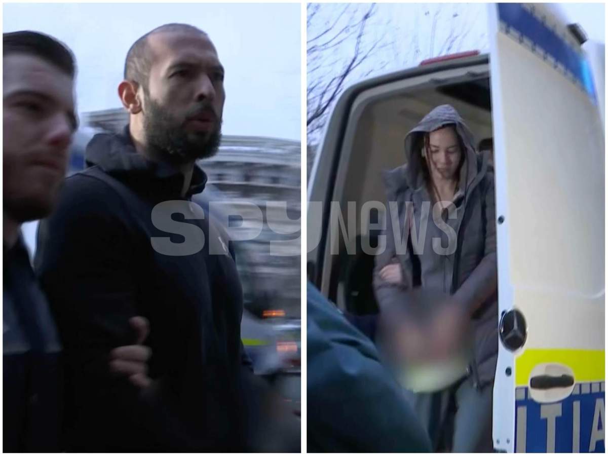 Frații Tate au ajuns la DIICOT și vor da explicații. Frații Tate și Luana Radu la DIICOT