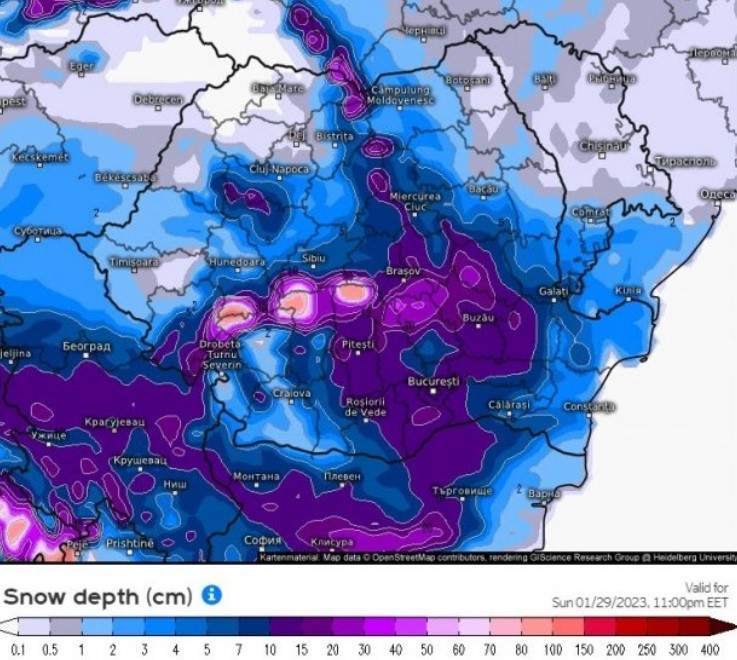 Ciclonul care va aduce gerul și zăpada în România. ANM anunță când vin ninsorile puternice în București