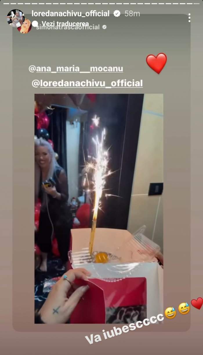 Loredana Chivu, petrecere de fițe de ziua ei de naștere! Prietenii i-au pregătit o surpriză pe cinste: ”Vă iubesc” / FOTO