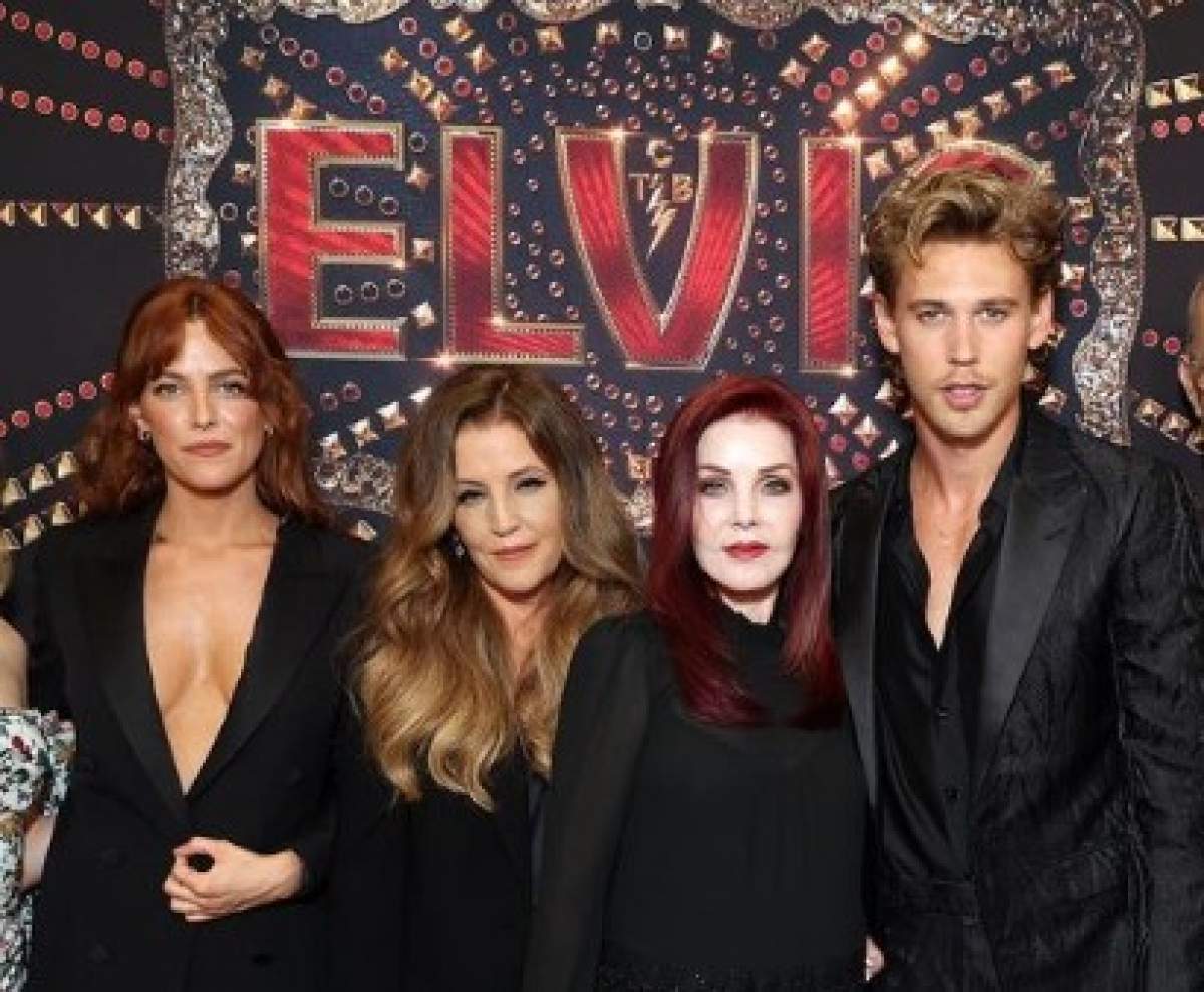 Lisa Marie Presley alături de Priscilla Presley, fiica ei și actorul Austin Butler