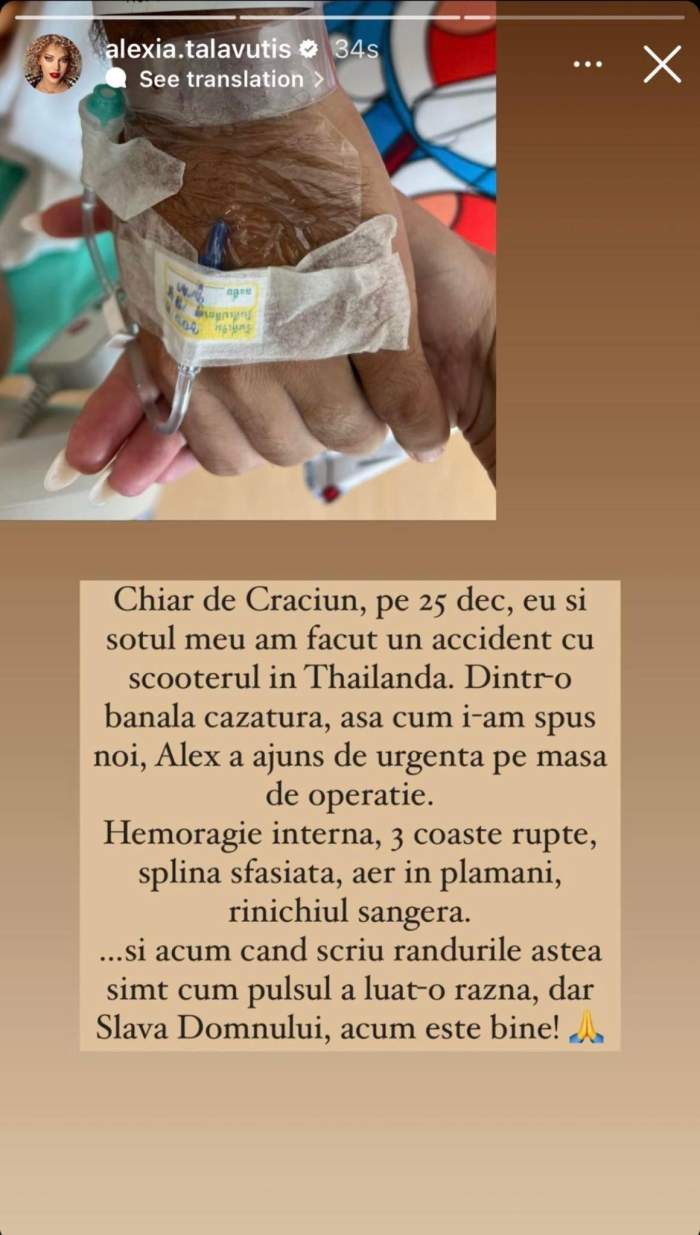Alexia Țalavutis, momente cumplite de sărbători! Artista și soțul ei au fost implicați într-un accident rutier: „Pe masa de operație...”