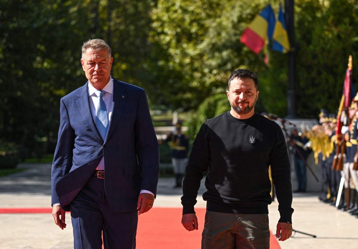 Volodimir Zelenski și Klaus Iohannis în România.