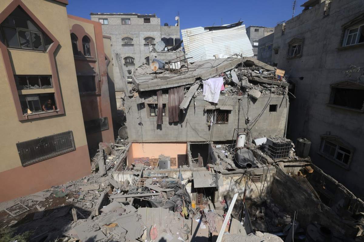 ruinele după atacurile din Fâșia Gaza.