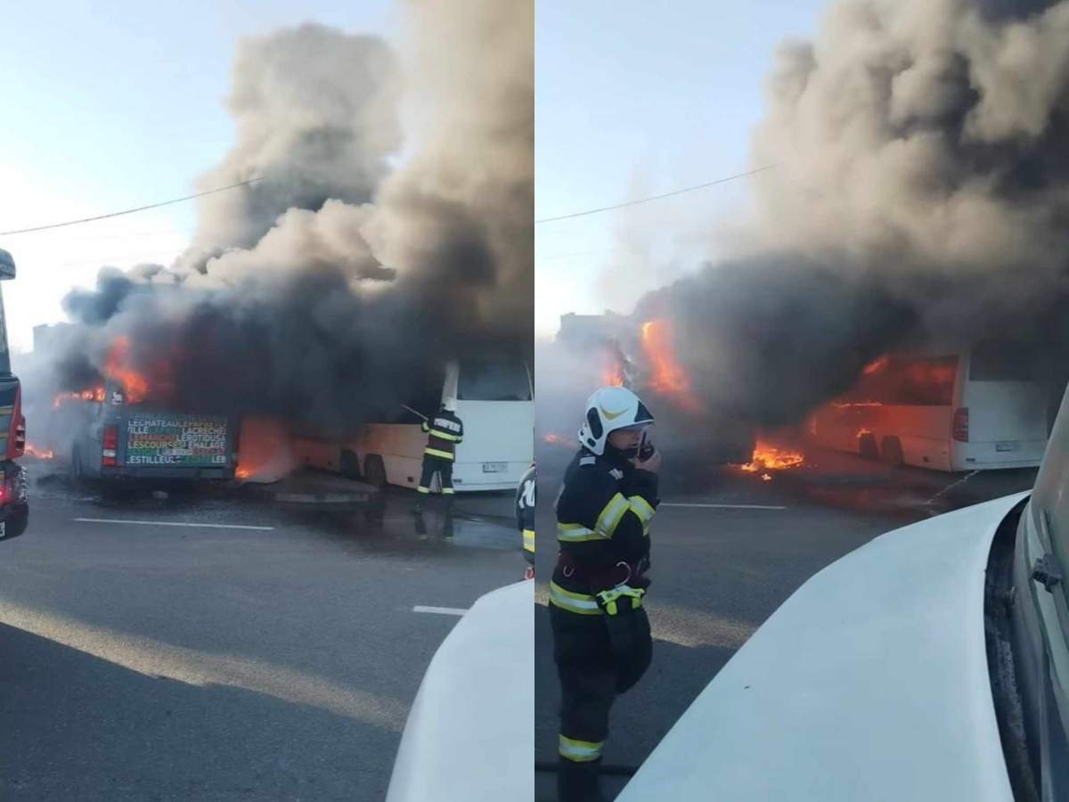 Nu au existat victime în urma incendiului. imagine de la locul incendiului din Onești