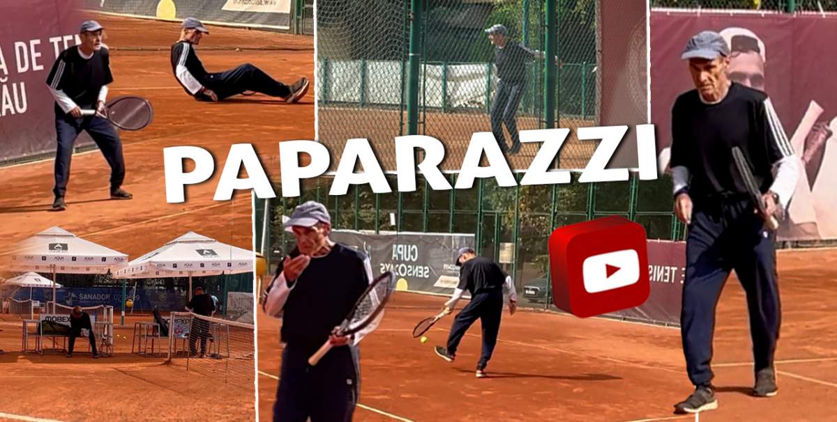 Imagini savuroase cu jurnalistul Cristian Tudor Popescu pe terenul de tenis! Cum stă cu tehnica de joc / PAPARAZZI