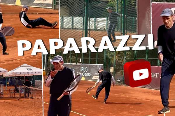 Imagini savuroase cu jurnalistul Cristian Tudor Popescu pe terenul de tenis! Cum stă cu tehnica de joc / PAPARAZZI