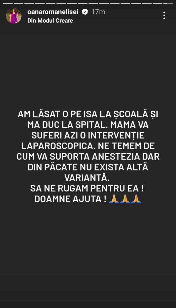 mesajul Oanei Roman