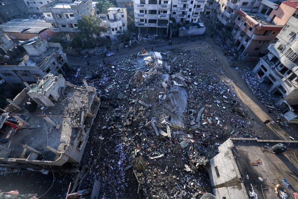 imagine cu dezastrul din Fâșia Gaza