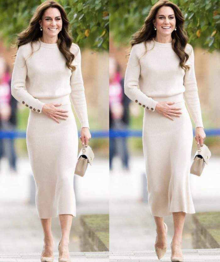 Kate Middleton a fost îmbrăcată într-o ţinută realizată în România. Imaginile cu ducesa de Wales au făcut înconjurul lumii/