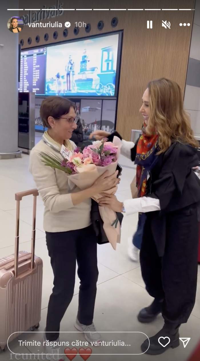Iulia Vântur a avut parte de o revedere emoționantă cu mama ei